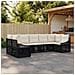 Set Divano da Giardino 7 pz 7-Numero di posti Nero polyrattan - Foto miniatura 9