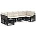 Set Divano da Giardino 7 pz 7-Numero di posti Nero polyrattan - Foto miniatura 1