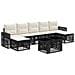 Set Divano da Giardino 8 pz Nero e Bianco Crema polyrattan - Foto miniatura 1