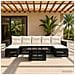 Set Divano da Giardino 8 pz Nero e Bianco Crema polyrattan - Foto miniatura 9