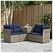 Set di divani 5 pz Grigio e Blu Navy Rattan sintetico e Acciaio - Foto miniatura 4