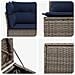 Set di divani 5 pz Grigio e Blu Navy Rattan sintetico e Acciaio - Foto miniatura 9