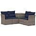 Set di divani 5 pz Grigio e Blu Navy Rattan sintetico e Acciaio - Foto miniatura 1