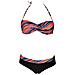 Costume Donna Stripes Twist Bandeau Nero Fantasia 46 - Foto miniatura 1