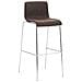 2 Sgabelli Alti HOOVER in Tessuto - Set 2 Sgabelli Bar Design H76 cm I Sedie Sgabello Ergonomiche con Schienale Marrone Cromato - Foto miniatura 2