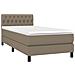Letto A Molle Con Materasso E Led Tortora 90x200 Cm In Tessuto - Foto miniatura 3