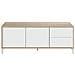 Mobile Porta Tv Cary, Credenza Per Televisione A 2 Ante, Supporto Tv Da Soggiorno, Mobile Porta Tv, Madia Per Salotto, 130x41h47 Cm, Rovere E Bianco - Foto miniatura 4