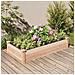Fioriera Rialzata Da Giardino Fodera 120x60x25cm Massello Abete - Foto miniatura 1