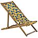 Set Di 2 Sedie A Sdraio Legno Acacia Chiaro Fantasia Fiori Gialli Anzio - Foto miniatura 5