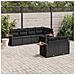 Set Divani Da Giardino Con Cuscini 7pz Nero Polyrattan - Foto miniatura 3