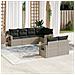 Set Divani da Giardino 7pz con Cuscini Grigio Chiaro Polyrattan - Foto miniatura 7