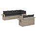 Set Divani da Giardino 7pz con Cuscini Grigio Chiaro Polyrattan - Foto miniatura 1