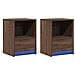 Comodini Con Luci Led 2pz Rovere Marrone In Legno Multistrato - Foto miniatura 3