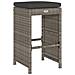 Sgabelli da Bar con Cuscini 4 pz Grigi in Polyrattan - Foto miniatura 3