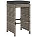 Sgabelli da Bar con Cuscini 4 pz Grigi in Polyrattan - Foto miniatura 7