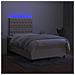 Letto a Molle con Materasso e LED Crema 120x190 cm in Tessuto - Foto miniatura 4