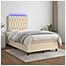 Letto a Molle con Materasso e LED Crema 120x190 cm in Tessuto - Foto miniatura 5