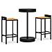 Set Bar Giardino 3 Pz Nero Polyrattan E Legno Massello Acacia - Foto miniatura 2