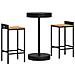 Set Bar Giardino 3 Pz Nero Polyrattan E Legno Massello Acacia - Foto miniatura 3