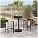 Set Bar Giardino 3 Pz Nero Polyrattan E Legno Massello Acacia - Foto miniatura 1