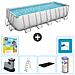 Piscina Fuori Terra - Rettangolo - 640x274x132 Cm - Grigio - Include Accessori Coordinati Cb34 - Foto miniatura 1