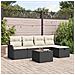 Set da Divano da Giardino  a 6 pezzi con Cuscini Rattan Nero, Divano da Giardino a 2 posti  con Spazio di Stoccaggio & Cuscini Rattan Nero - Foto miniatura 2