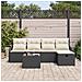 Set da Divano da Giardino  a 6 pezzi con Cuscini Rattan Nero, Divano da Giardino a 2 posti  con Spazio di Stoccaggio & Cuscini Rattan Nero - Foto miniatura 3