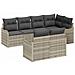 Set Divani Giardino 7 pezzi Cuscini Grigio Chiaro Polyrattan,  Divano Giardino 2 posti Cuscini Grigio Chiaro Polyrattan - Foto miniatura 1