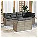 Set Divani Giardino 7 pezzi Cuscini Grigio Chiaro Polyrattan,  Divano Giardino 2 posti Cuscini Grigio Chiaro Polyrattan - Foto miniatura 2