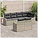 Set Divani Giardino 7 pezzi Cuscini Grigio Chiaro Polyrattan,  Divano Giardino 2 posti Cuscini Grigio Chiaro Polyrattan - Foto miniatura 3