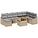 Set divano da giardino 9 pezzi con cuscini Beige in Polyrattan - Foto miniatura 1