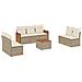 Set Divano da Giardino 8 pz con Cuscini Beige in Polyrattan - Foto miniatura 1