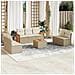 Set Divano da Giardino 8 pz con Cuscini Beige in Polyrattan - Foto miniatura 2