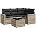 Set Divano da Giardino 5pz con Cuscini Grigio Chiaro Polyrattan - Foto miniatura 1