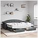 Divano Letto Estraibile Cassetti Grigio Scuro 80x200cm Tessuto - Foto miniatura 2