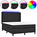 Giroletto a Molle con Materasso e LED Nero 140x200cm Similpelle - Foto miniatura 1