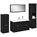 Set di mobili per bagno in 4 pezzi rovere nero legno ingegnerizzato - Foto miniatura 3