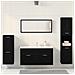 Set di mobili per bagno in 4 pezzi rovere nero legno ingegnerizzato - Foto miniatura 4
