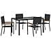 Set da Pranzo per Giardino 5 pcs Nero 150 x 90 x 75 cm - Foto miniatura 1