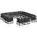 Set Divano da Giardino con cuscino 13 pcs Nero Alluminio - Foto miniatura 1