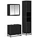 Set di mobili per il bagno 3 pcs Rovere Nero Legno multistrato - Foto miniatura 1
