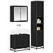 Set di mobili per il bagno 3 pcs Rovere Nero Legno multistrato - Foto miniatura 3