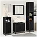 Set di mobili per il bagno 3 pcs Rovere Nero Legno multistrato - Foto miniatura 4