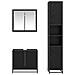 Set di mobili per il bagno 3 pcs Rovere Nero Legno multistrato - Foto miniatura 8
