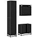 Set di mobili per il bagno 3 pcs Rovere Nero Legno multistrato - Foto miniatura 9