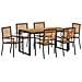 Set da Pranzo per Giardino 7 pcs Nero e Marrone polyrattan - Foto miniatura 1
