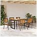 Set da Pranzo per Giardino 7 pcs Nero e Marrone polyrattan - Foto miniatura 4