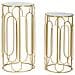 Set Di Tavolini Vkh555-oro-metallo-36,5x36,5x70 Cm - Foto miniatura 1