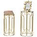 Set Di Tavolini Vkh555-oro-metallo-36,5x36,5x70 Cm - Foto miniatura 2