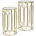 Set Di Tavolini Vkh555-oro-metallo-36,5x36,5x70 Cm - Foto miniatura 3